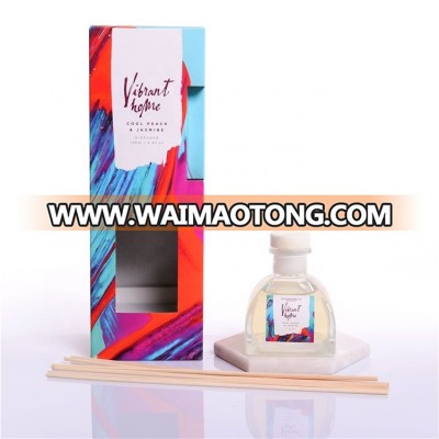 fragrance glass bottles and box packaging essential oil reed diffuser sticks