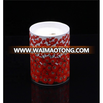 BOYE luxury strawberry custom printing ceramic white candle in jars